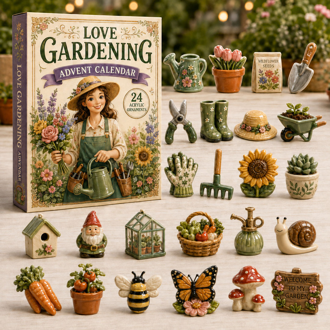 CHRISTMAS KICKOFF 40% OFF - Vintage Garden Advent Calendar 2026 - 24-Day Festive Countdown, Acrylic Charms Blind Box - Gift For Gardening Lovers
