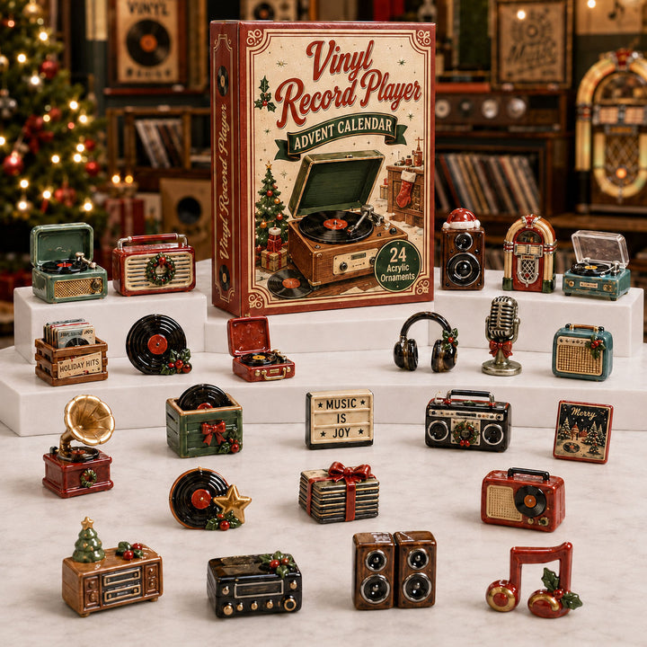 CHRISTMAS KICKOFF 40% OFF - Vinyl Record Player Advent Calendar 2026 - 24-Day Festive Countdown, Acrylic Charms Blind Box - Gift For Vinyl Record Player Lovers AC0TH211