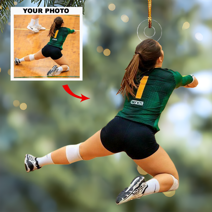 Volley Joy - Personalized Photo Mica Ornament - Gift For Volleyball Lovers, Family Members