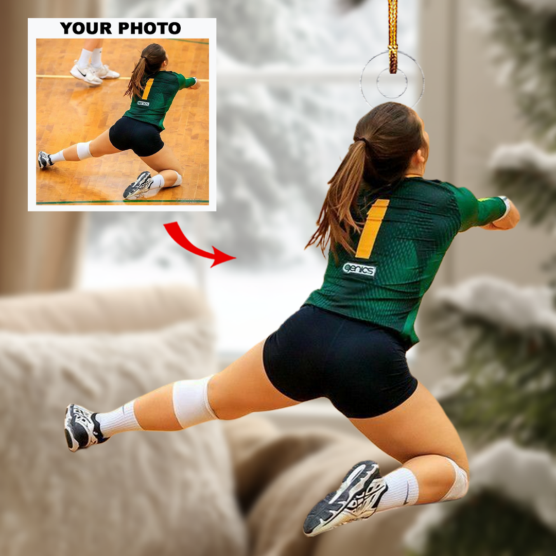 Volley Joy - Personalized Photo Mica Ornament - Gift For Volleyball Lovers, Family Members