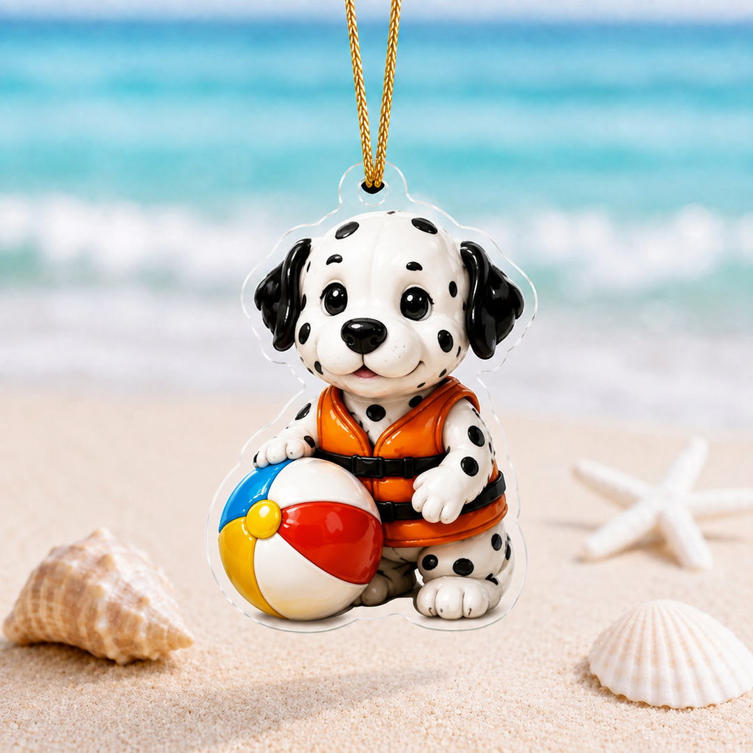 Volleyball Dalmatian Adorable Mica Ornament NCU0NT011