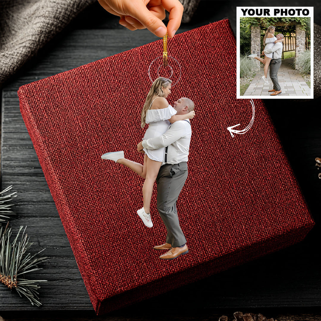 Forever Starts With You - Personalized Photo Mica Ornament - Christmas Gift For Couple, Wedding