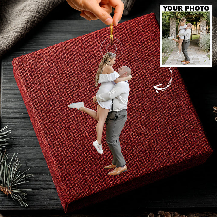Forever Starts With You - Personalized Photo Mica Ornament - Christmas Gift For Couple, Wedding