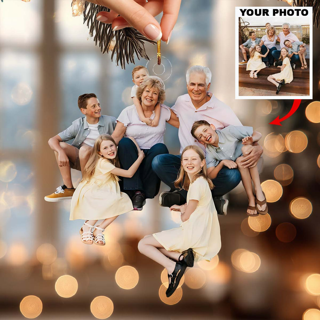 Where Love Lives Forever - Personalized Photo Mica Ornament - Christmas Gift For Family Members