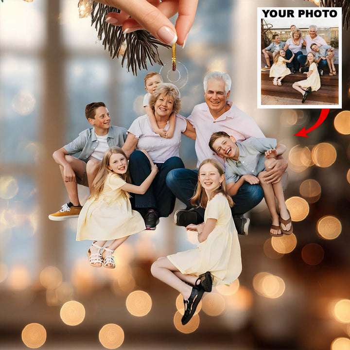 Where Love Lives Forever - Personalized Photo Mica Ornament - Christmas Gift For Family Members