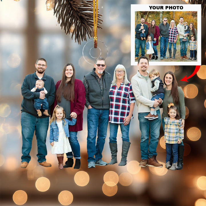 Where Love Lives Forever - Personalized Photo Mica Ornament - Christmas Gift For Family Members