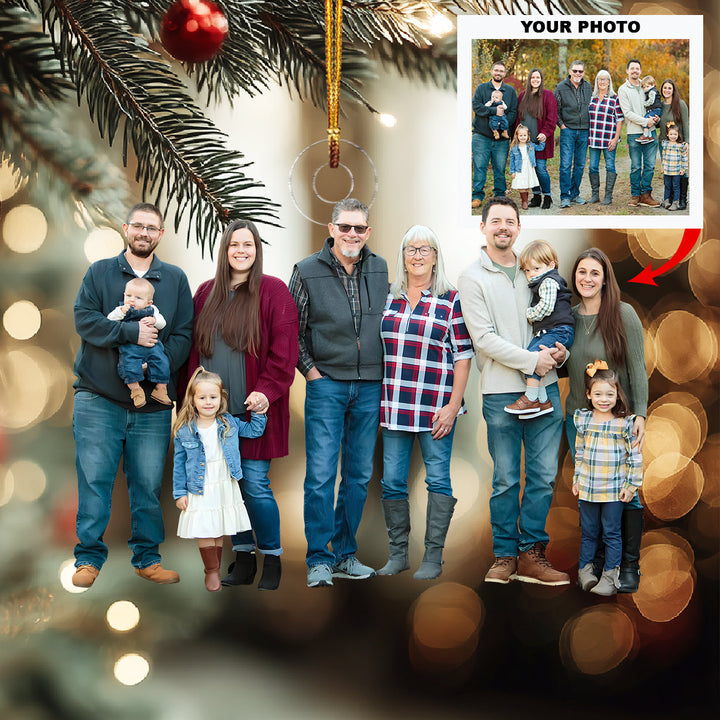 Where Love Lives Forever - Personalized Photo Mica Ornament - Christmas Gift For Family Members