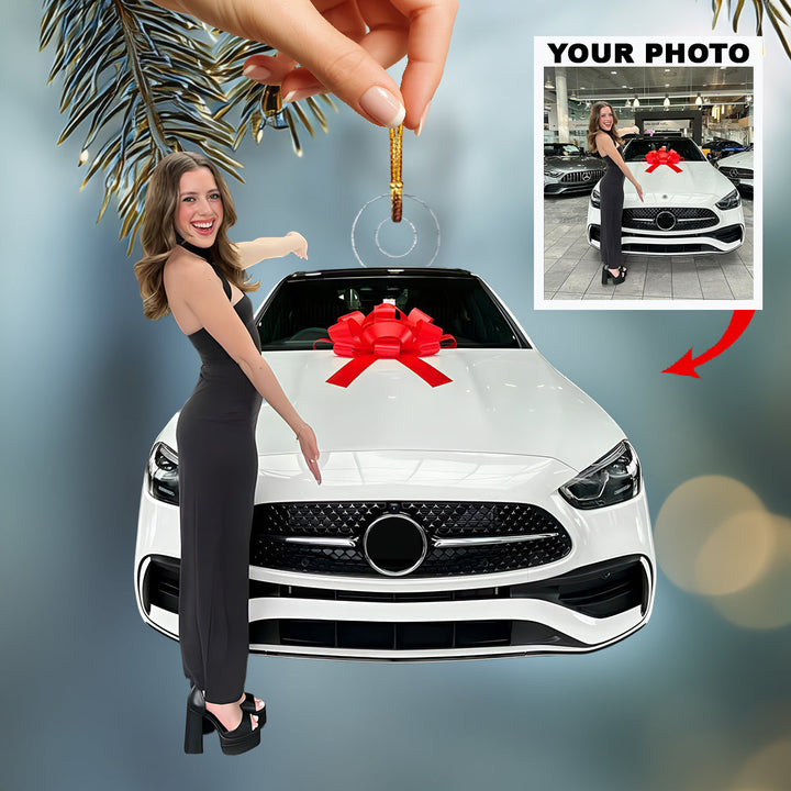 My First Wheels - Personalized Photo Mica Ornament - Christmas Gift For The First Drive