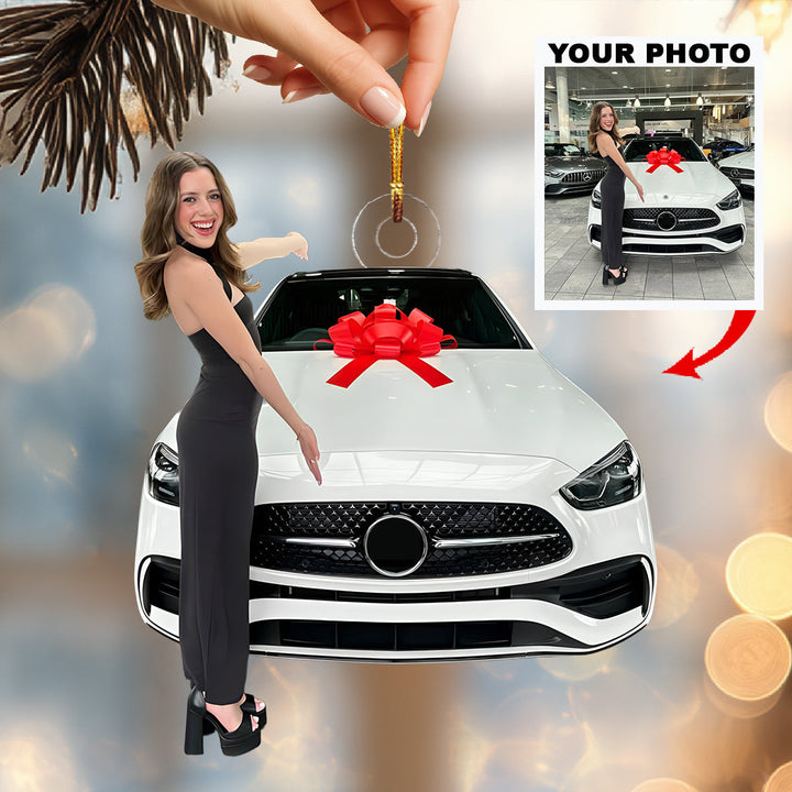 My First Wheels - Personalized Photo Mica Ornament - Christmas Gift For The First Drive