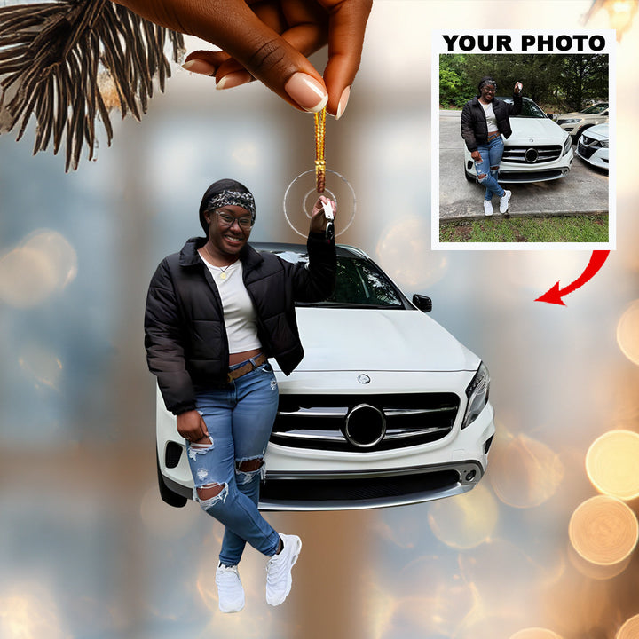 First Ride Pride - Personalized Photo Mica Ornament - Christmas Gift For The First Drive