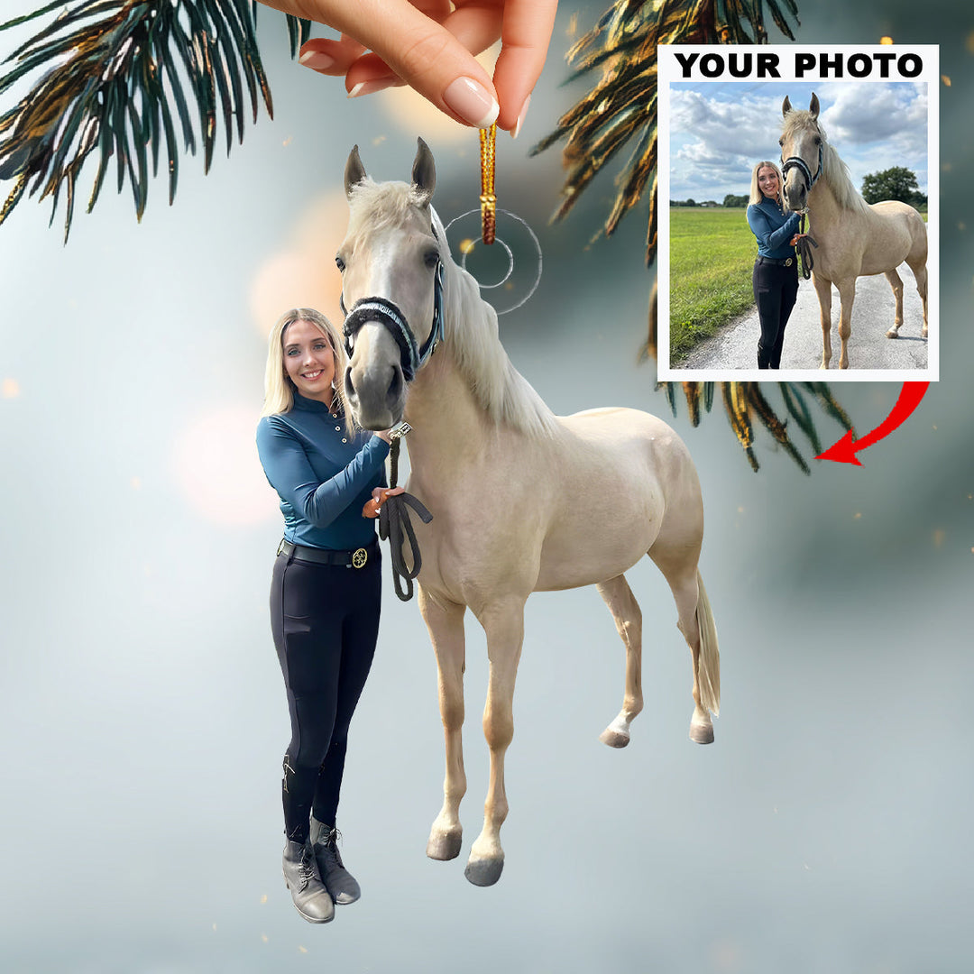 Forever My Friend-Personalized Photo Mica Ornament-Christmas Gift For Horse Lovers