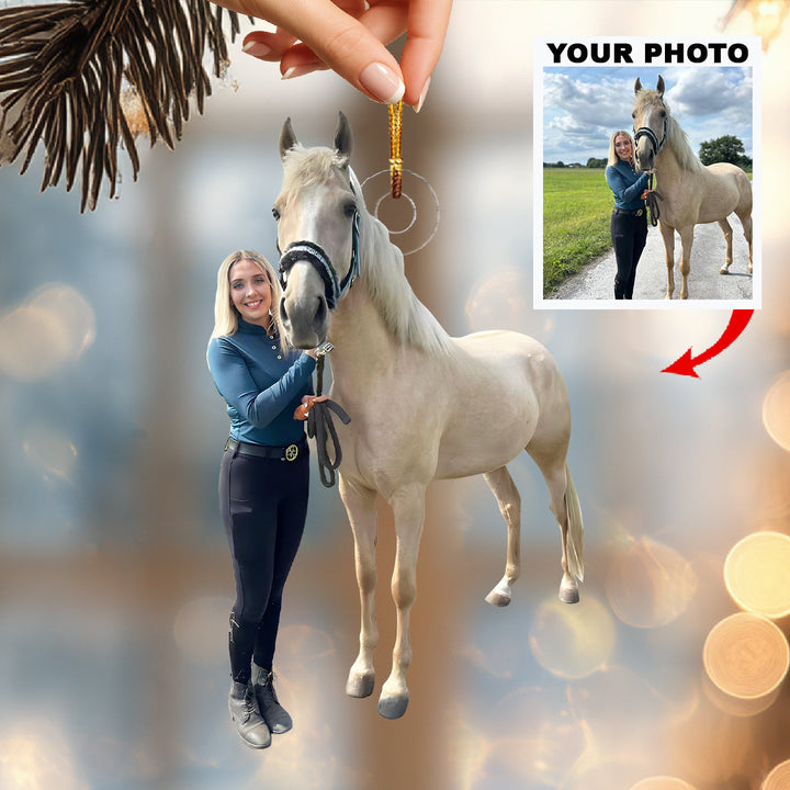 Forever My Friend-Personalized Photo Mica Ornament-Christmas Gift For Horse Lovers
