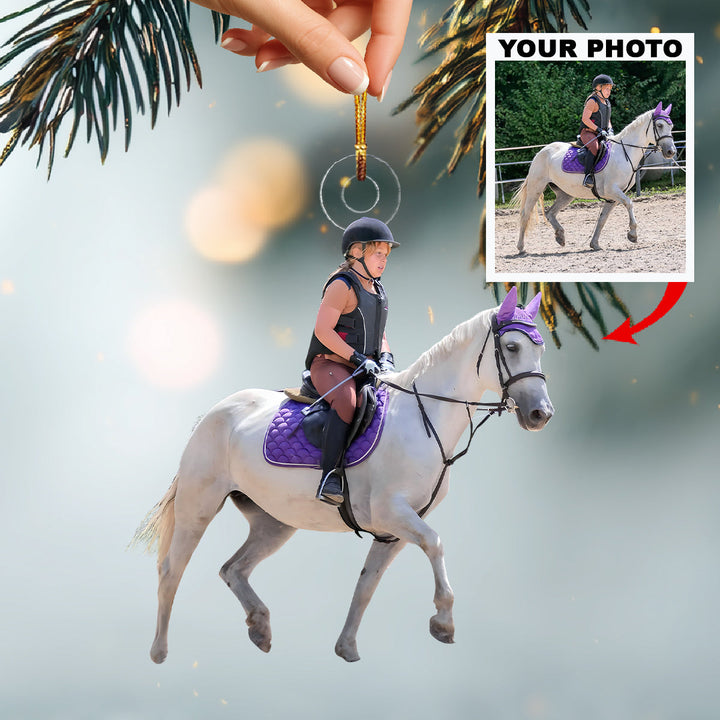 Along the Journey-Personalized Photo Mica Ornament-Christmas Gift For Horse Lovers