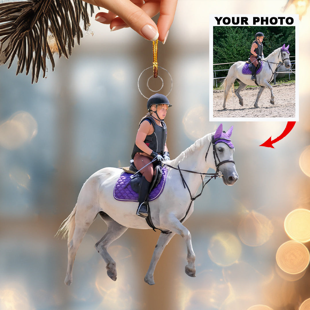 Along the Journey-Personalized Photo Mica Ornament-Christmas Gift For Horse Lovers