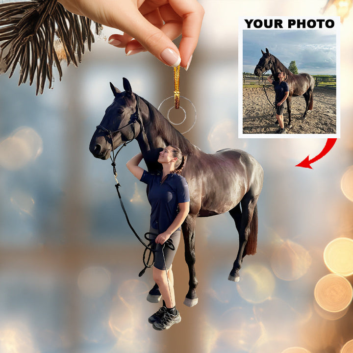 Riding With You-Customized Your Photo Ornament-Christmas Gift For Horse Lovers