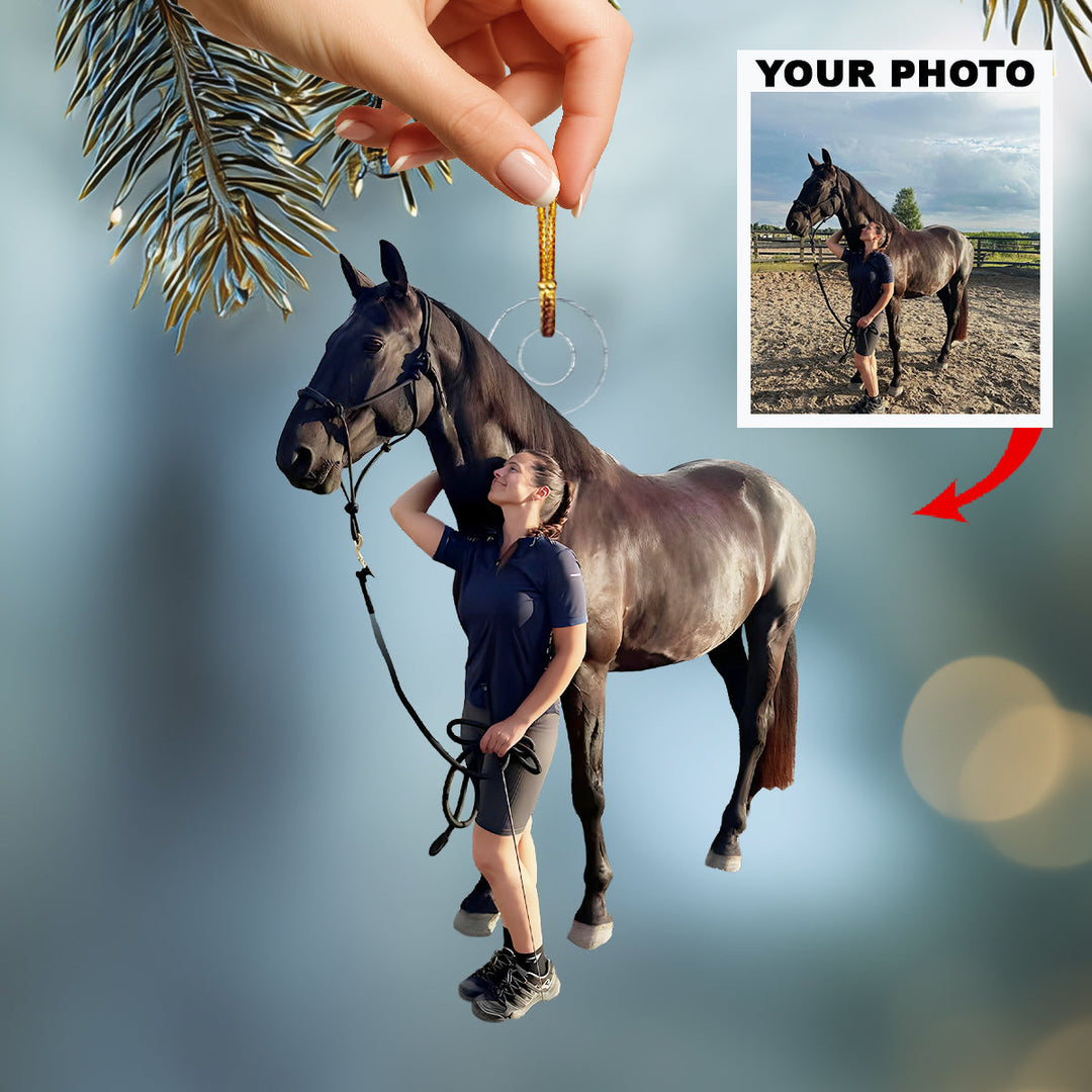 Riding With You-Customized Your Photo Ornament-Christmas Gift For Horse Lovers