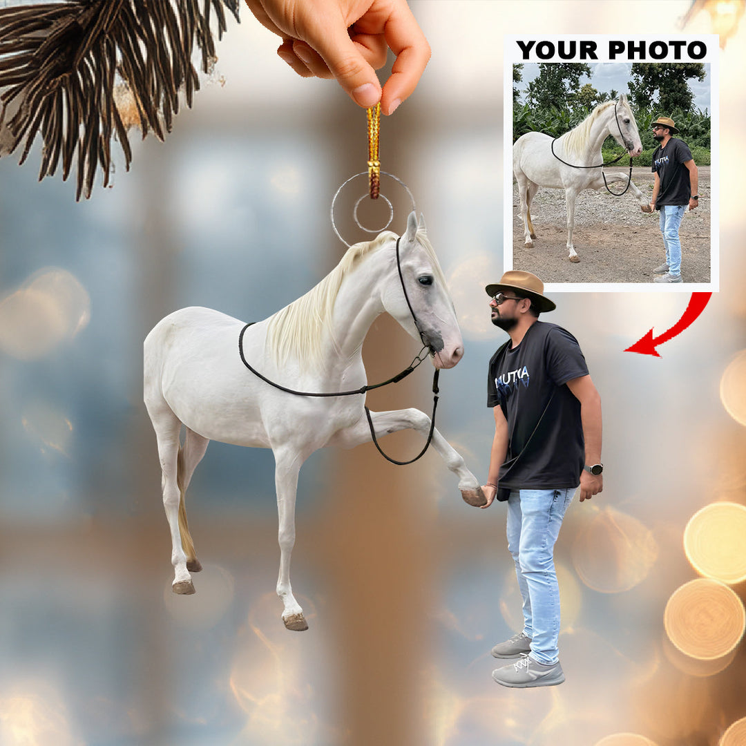 Always With You-Personalized Photo Mica Ornament-Christmas Gift For Horse Lovers