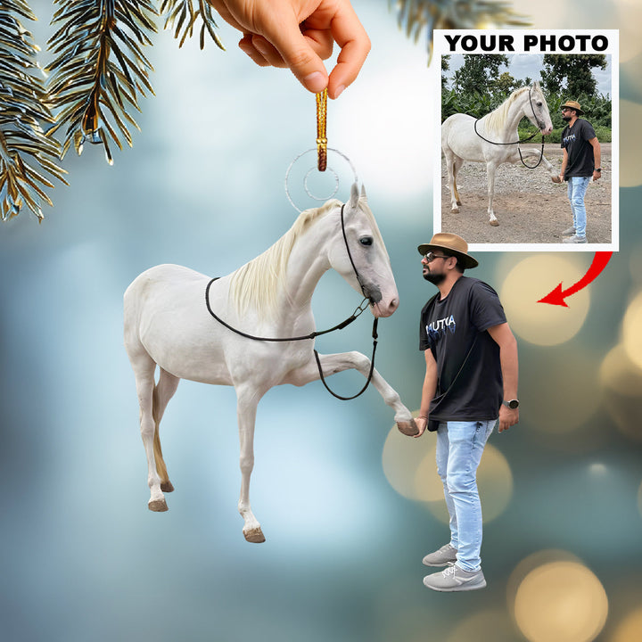 Always With You-Personalized Photo Mica Ornament-Christmas Gift For Horse Lovers