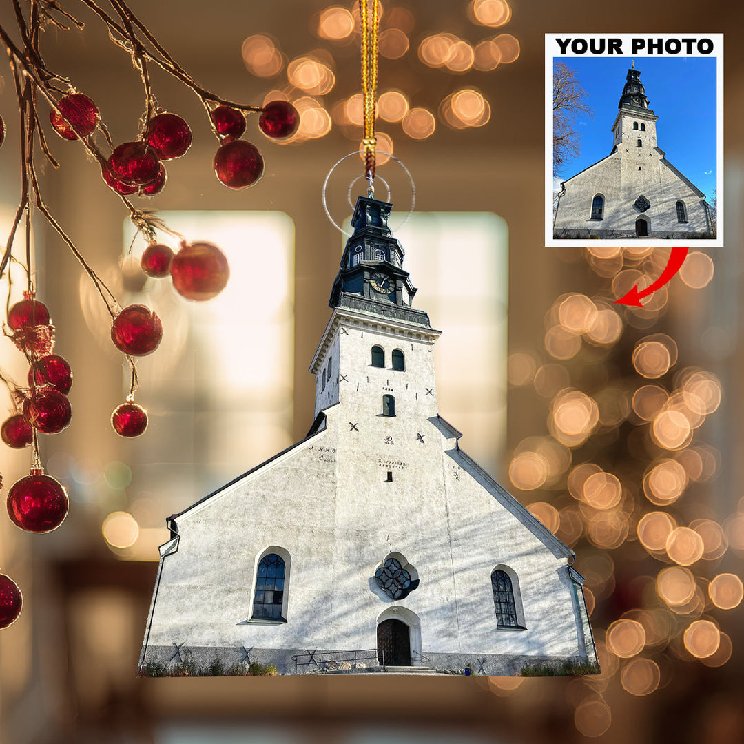 Sacred Home-Personalized Photo Mica Ornament-Christmas Gift For Family Members