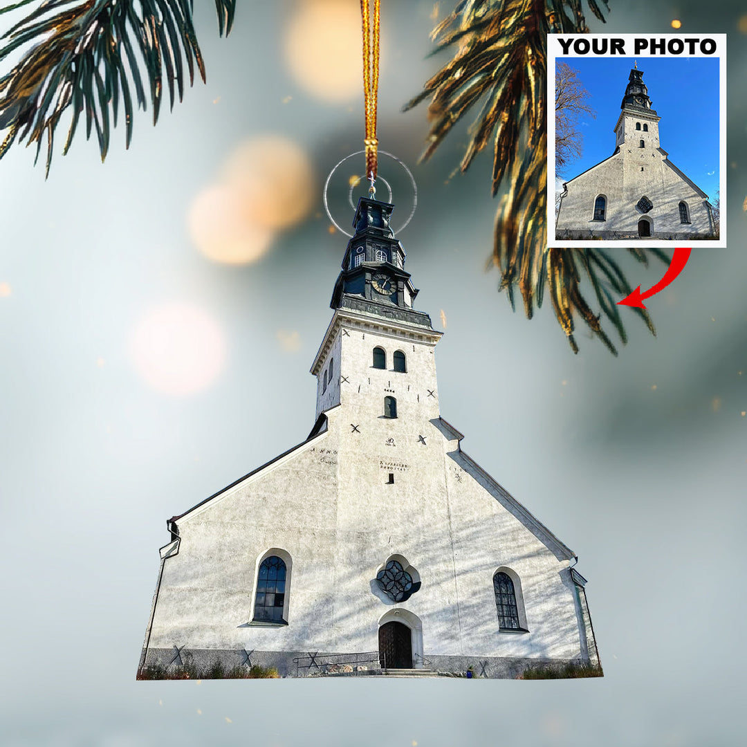 Sacred Home-Personalized Photo Mica Ornament-Christmas Gift For Family Members