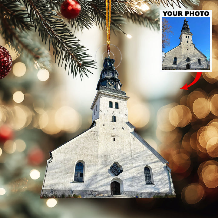 Sacred Home-Personalized Photo Mica Ornament-Christmas Gift For Family Members