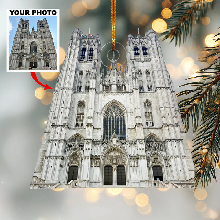 Faith Lives Within Here-Personalized Photo Mica Ornament-Christmas Gift For Family Members