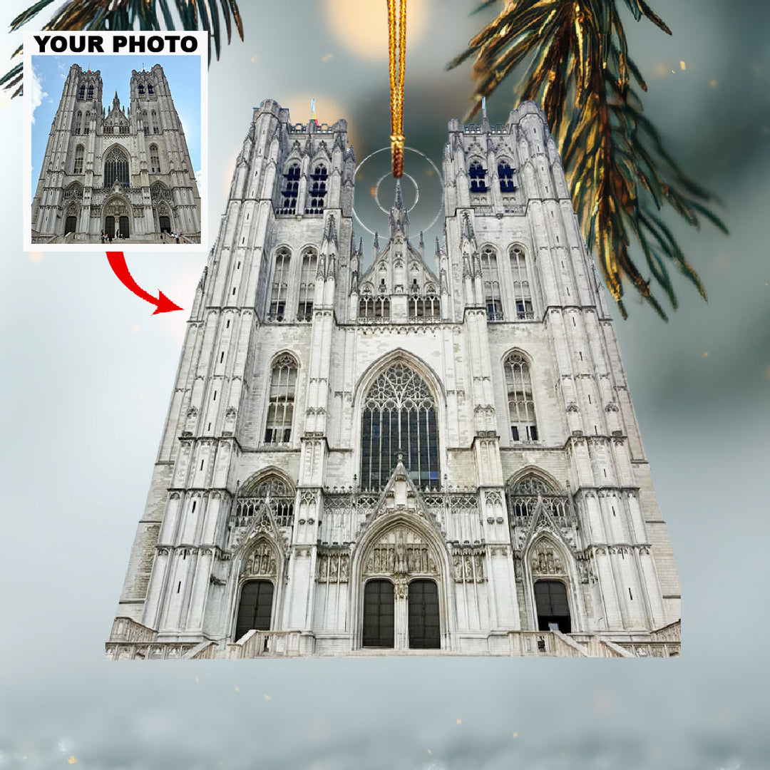 Faith Lives Within Here-Personalized Photo Mica Ornament-Christmas Gift For Family Members