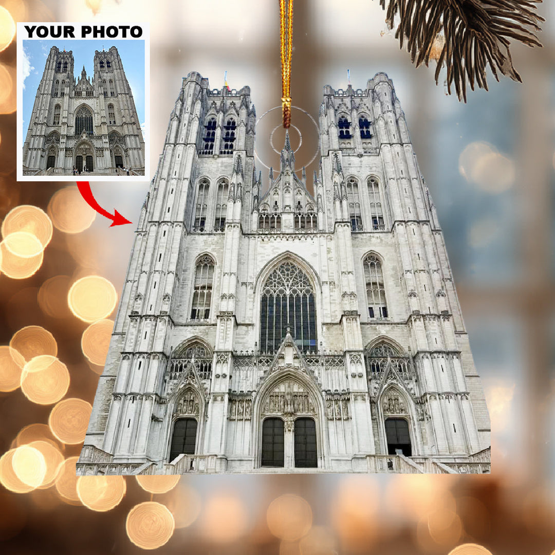 Faith Lives Within Here-Personalized Photo Mica Ornament-Christmas Gift For Family Members