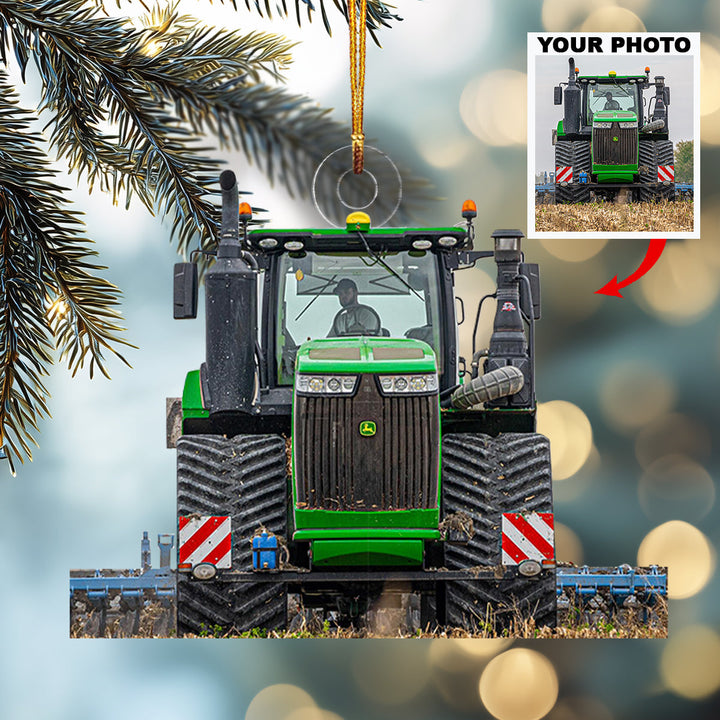 Loyal Steel Friend Tractor-Personalized Photo Mica Ornament-Christmas Gift For Family Members, Tractor Lovers