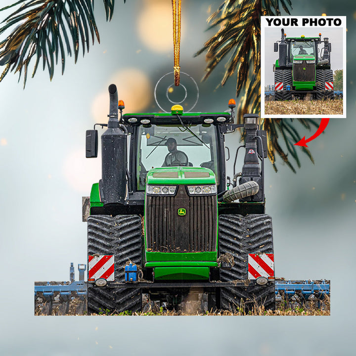 Loyal Steel Friend Tractor-Personalized Photo Mica Ornament-Christmas Gift For Family Members, Tractor Lovers