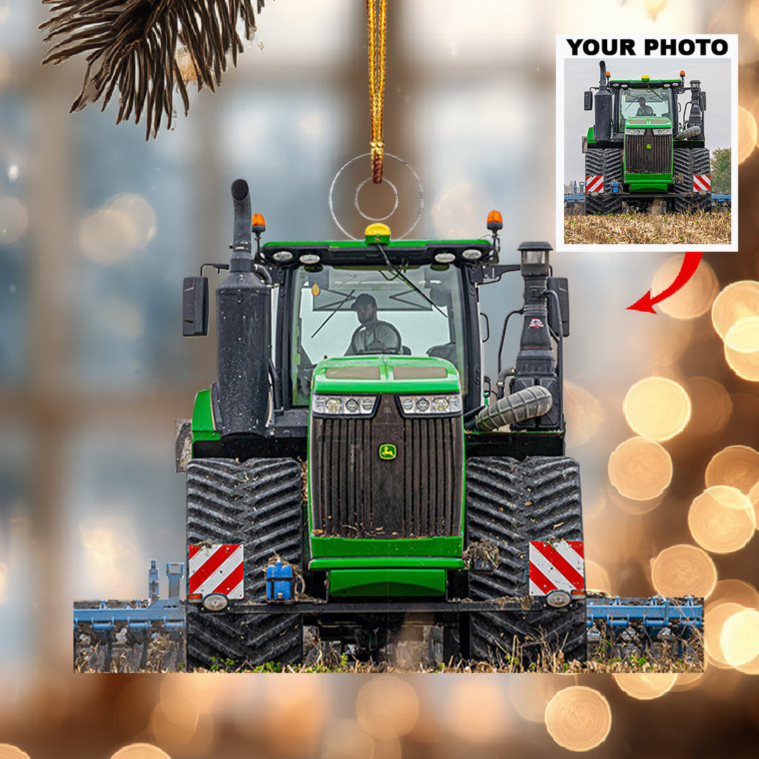 Loyal Steel Friend Tractor-Personalized Photo Mica Ornament-Christmas Gift For Family Members, Tractor Lovers
