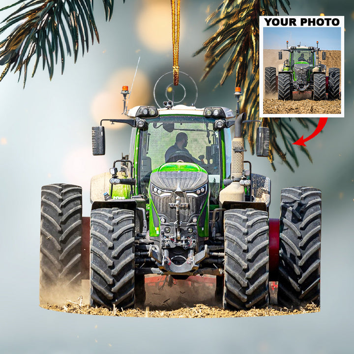 My Field Friend Tractor-Personalized Photo Mica Ornament-Christmas Gift For Family Members, Tractor Lovers