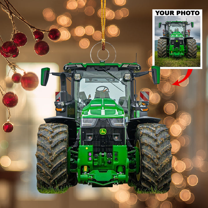 My Big Friend Tractor-Personalized Photo Mica Ornament-Christmas Gift For Family Members, Tractor Lovers