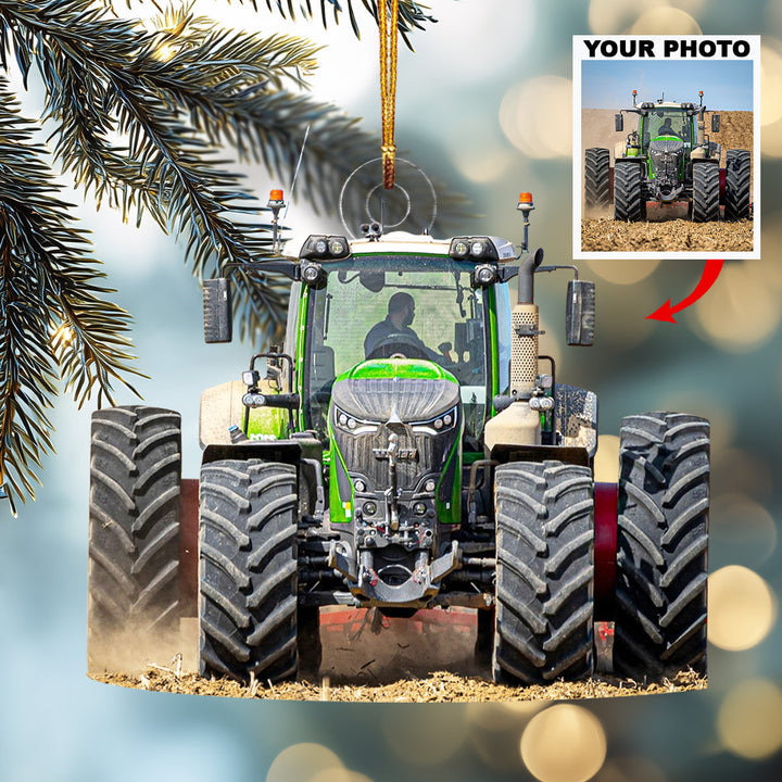 My Field Friend Tractor-Personalized Photo Mica Ornament-Christmas Gift For Family Members, Tractor Lovers