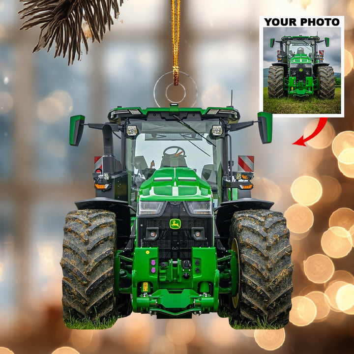 My Big Friend Tractor-Personalized Photo Mica Ornament-Christmas Gift For Family Members, Tractor Lovers