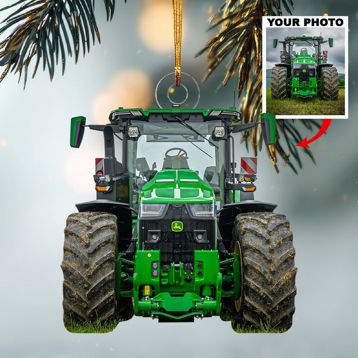 My Big Friend Tractor-Personalized Photo Mica Ornament-Christmas Gift For Family Members, Tractor Lovers