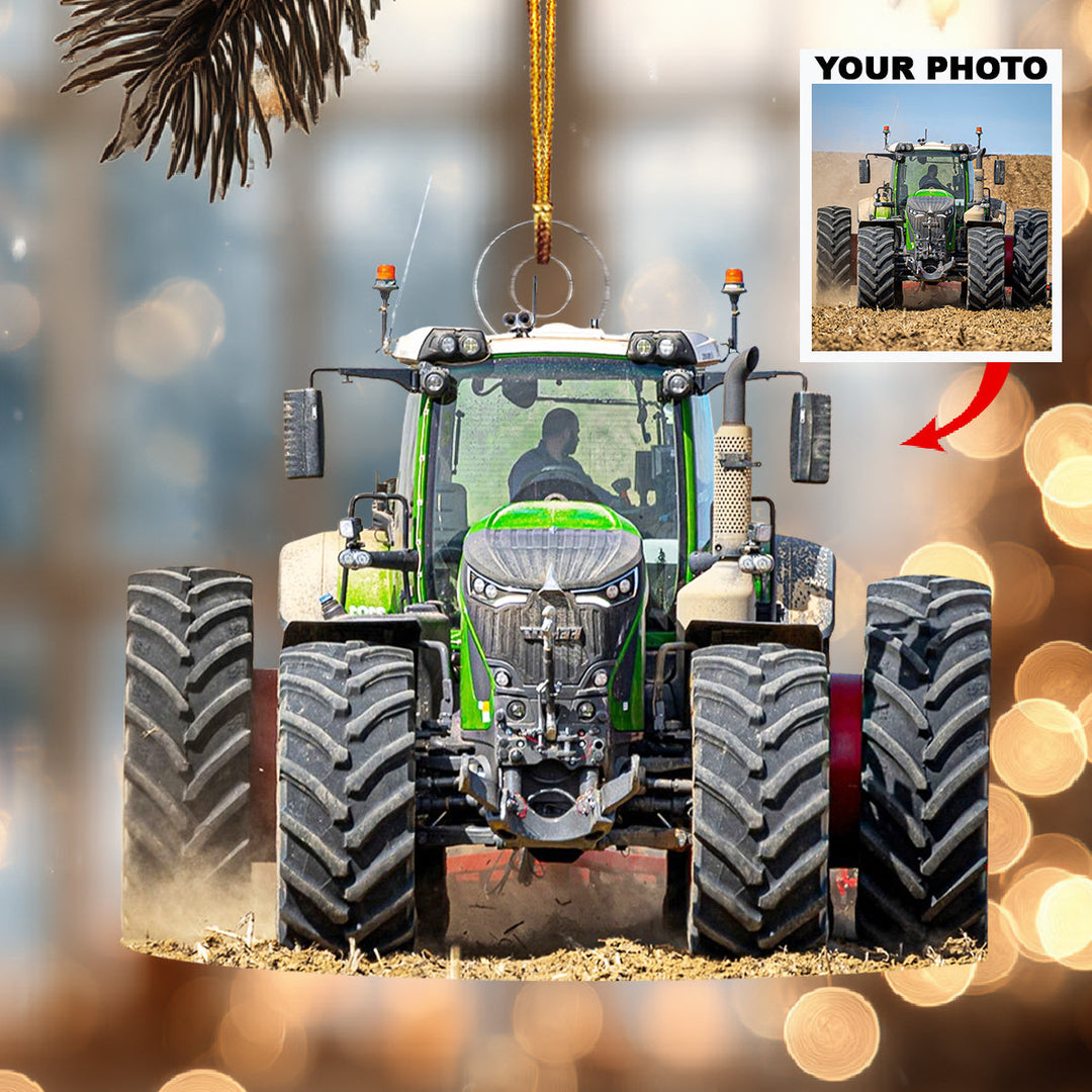 My Field Friend Tractor-Personalized Photo Mica Ornament-Christmas Gift For Family Members, Tractor Lovers