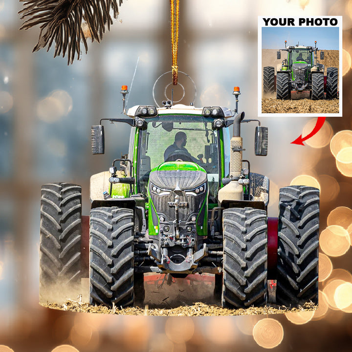 My Field Friend Tractor-Personalized Photo Mica Ornament-Christmas Gift For Family Members, Tractor Lovers