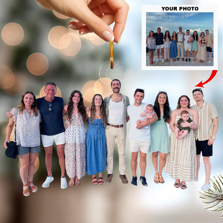 Family Travel Story-Personalized Photo Mica Ornament-Christmas Gift For Family Members