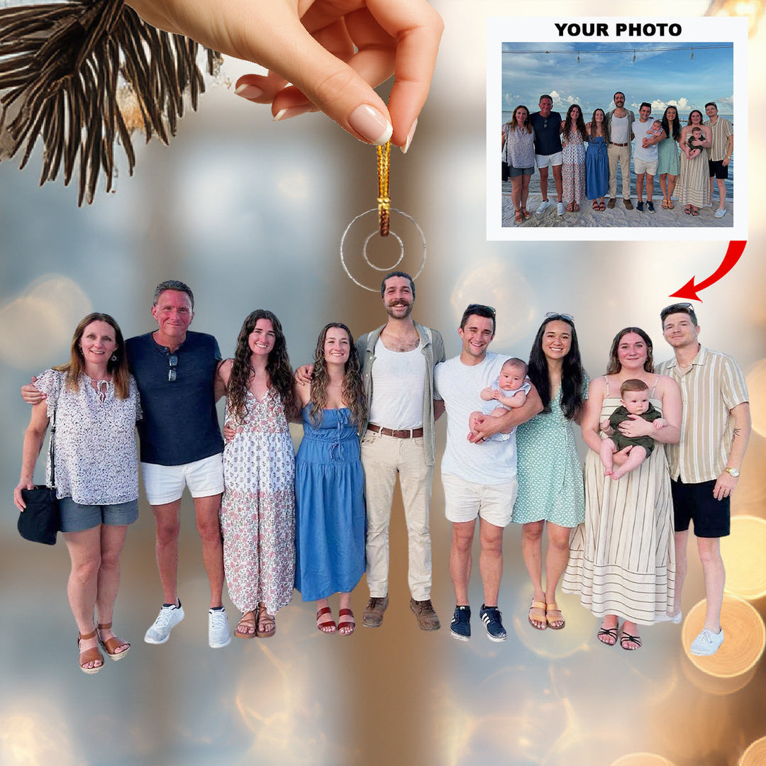 Family Travel Story-Personalized Photo Mica Ornament-Christmas Gift For Family Members