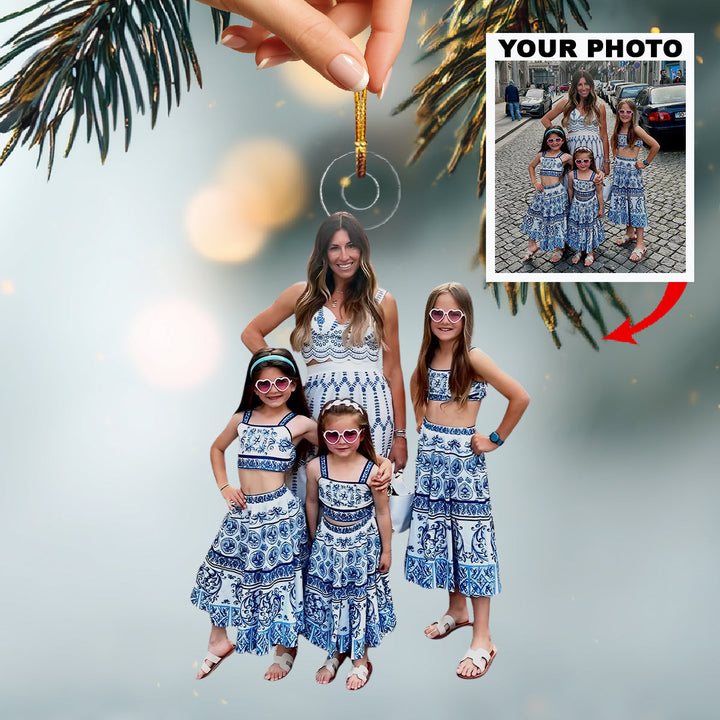 Family Trip Moments-Personalized Photo Mica Ornament-Christmas Gift For Family Members