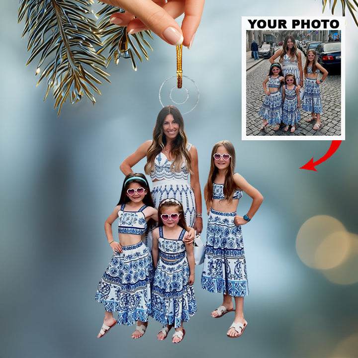 Family Trip Moments-Personalized Photo Mica Ornament-Christmas Gift For Family Members