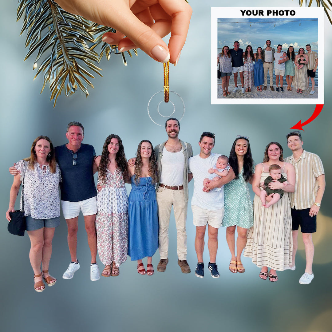 Family Travel Story-Personalized Photo Mica Ornament-Christmas Gift For Family Members