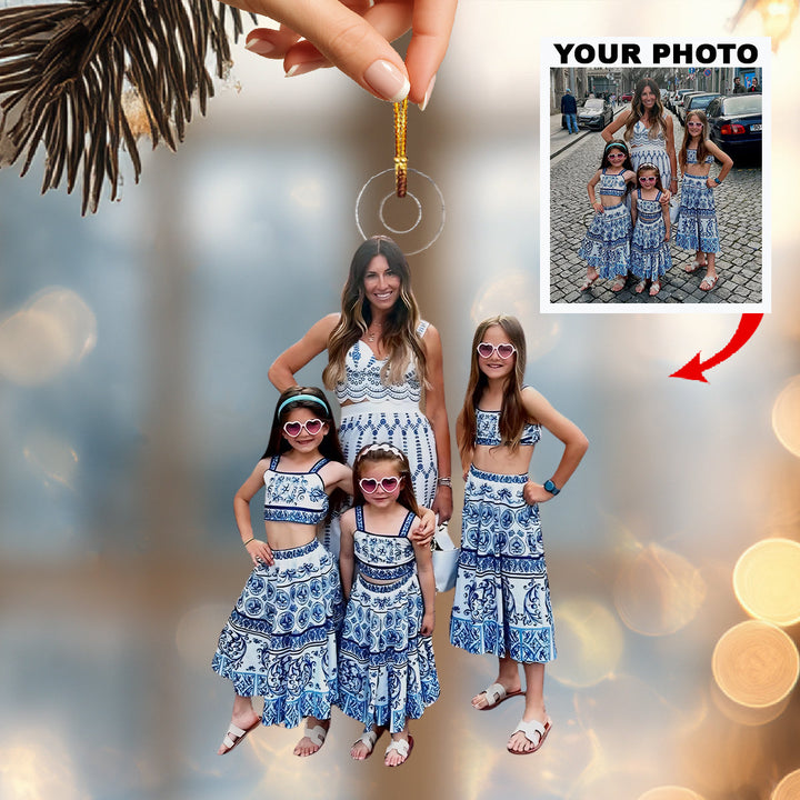 Family Trip Moments-Personalized Photo Mica Ornament-Christmas Gift For Family Members