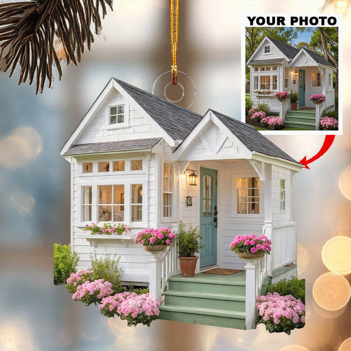 Happy New Home-Personalized Photo Mica Ornament-Christmas Gift For Family Members