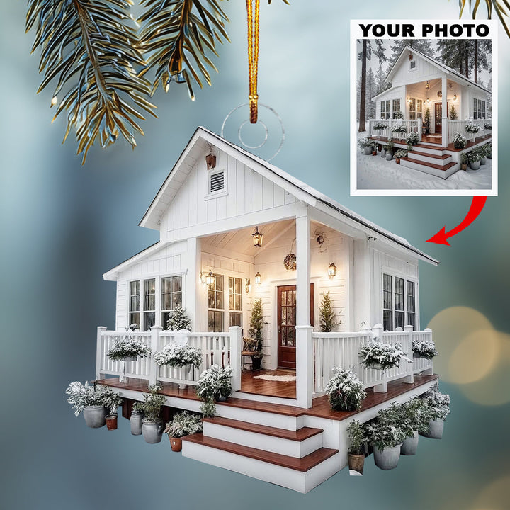 Our New Beginning-Personalized Photo Mica Ornament-Christmas Gift For Family Members