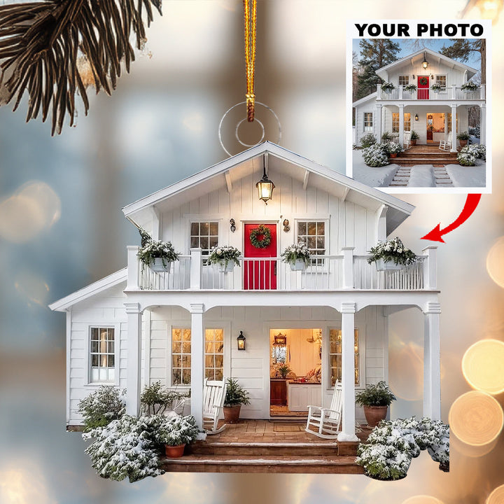 Home Is Here-Personalized Photo Mica Ornament-Christmas Gift For Family Members