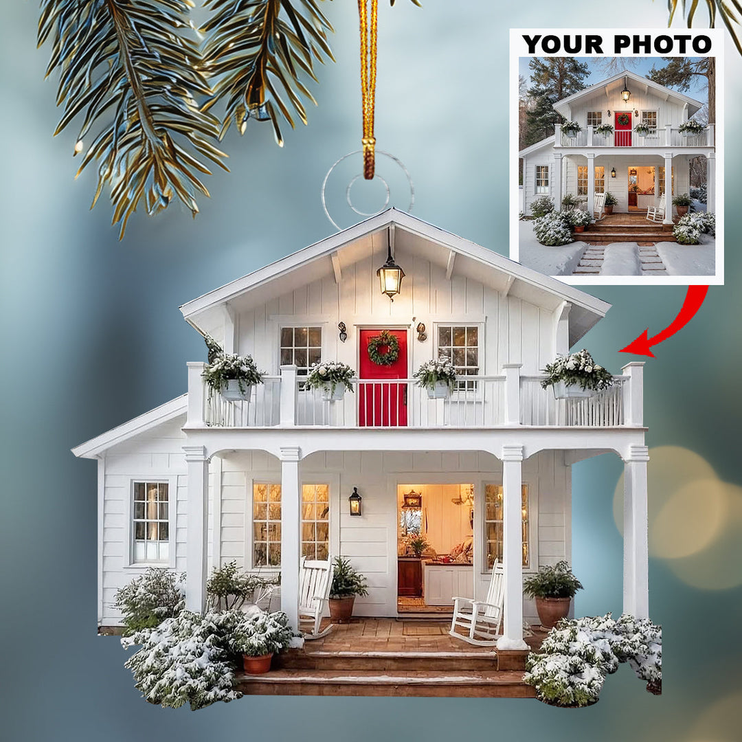 Home Is Here-Personalized Photo Mica Ornament-Christmas Gift For Family Members