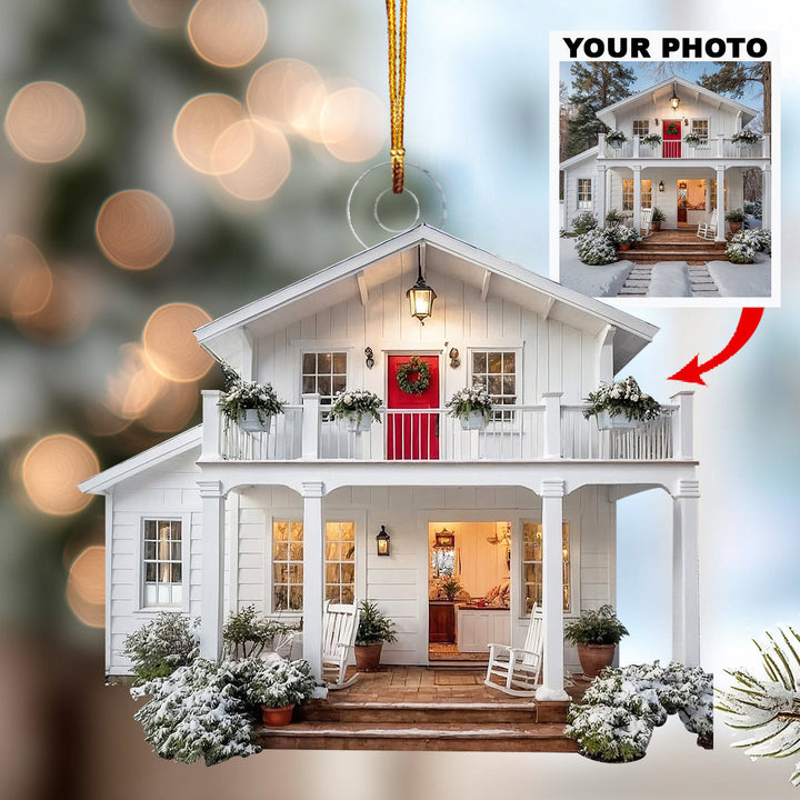 Home Is Here-Personalized Photo Mica Ornament-Christmas Gift For Family Members