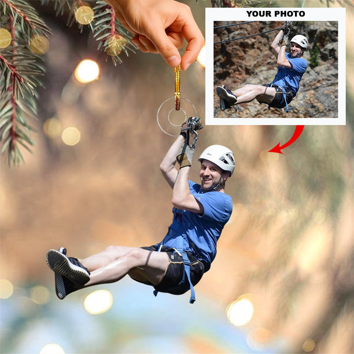 Adventure in the Air-Personalized Photo Mica Ornament-Christmas Gift For Family Members